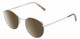Profile View of Elton John CHOPIN Designer Polarized Reading Sunglasses with Custom Cut Powered Amber Brown Lenses in Platinum Silver Brown Grey Unisex Round Full Rim Metal 50 mm