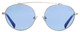 Front View of Elton John DREAMER 3 Unisex Sunglass Platinum Silver Cobalt/Blue Anti-Glare 54mm