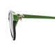 Close Up View of Elton John GOGO 1 Unisex Designer Sunglasses in Black Green/Polarized Grey 47 mm