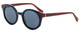 Profile View of Elton John GOGO 2 Unisex Designer Sunglass Blue Scarlet Red/Polarized Navy 47 mm