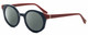 Profile View of Elton John GOGO 2 Designer Polarized Reading Sunglasses with Custom Cut Powered Smoke Grey Lenses in Blue Scarlet Red Unisex Hexagonal Full Rim Acetate 47 mm