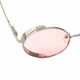Top View of Elton John HIPPIE Unisex Sunglass Silver White Pink Mosaic/Rose Anti-Glare 54 mm