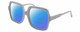 Profile View of Elton John INCOGNITO 2 Designer Polarized Reading Sunglasses with Custom Cut Powered Blue Mirror Lenses in White Gold Unisex Square Full Rim Acetate 58 mm