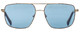 Front View of Elton John KING Unisex Sunglass Gold Beige Brown Snakeskin/Blue Anti-Glare 55 mm
