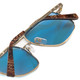 Top View of Elton John KING Unisex Sunglass Gold Beige Brown Snakeskin/Blue Anti-Glare 55 mm