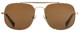 Front View of Elton John LEMANS 1 Unisex Pilot Sunglasses Gold Red & Blue/Polarized Brown 57mm
