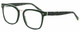 Profile View of Elton John OPUS Designer Reading Eye Glasses with Custom Cut Powered Lenses in Emerald Green Black Marble Silver Unisex Panthos Full Rim Acetate 53 mm