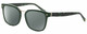 Profile View of Elton John OPUS Designer Polarized Reading Sunglasses with Custom Cut Powered Smoke Grey Lenses in Emerald Green Black Marble Silver Unisex Panthos Full Rim Acetate 53 mm