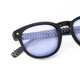 Top View of Elton John SONATA Unisex Designer Sunglasses Black & White E Pattern/Purple 48mm