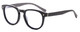 Profile View of Elton John SONATA Designer Progressive Lens Blue Light Blocking Eyeglasses in Vinyl Black White E Pattern Unisex Panthos Full Rim Acetate 48 mm