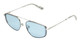 Profile View of Elton John STAR STRUCK 3 Unisex Sunglass Silver White Mosaic/Polarized Blue 58mm