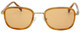 Front View of Elton John TRIO Unisex Oval Sunglasses Amber Crystal Gold/Brown Anti-Glare 51 mm