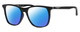 Profile View of Police SPL872 Designer Polarized Sunglasses with Custom Cut Blue Mirror Lenses in Gloss Black Grey Unisex Square Full Rim Acetate 56 mm