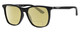 Profile View of Police SPL872 Designer Polarized Reading Sunglasses with Custom Cut Powered Sun Flower Yellow Lenses in Gloss Black Grey Unisex Square Full Rim Acetate 56 mm