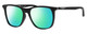 Profile View of Police SPL872 Designer Polarized Reading Sunglasses with Custom Cut Powered Green Mirror Lenses in Gloss Black Grey Unisex Square Full Rim Acetate 56 mm