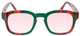 Front View of Medspex 8152 FL-41 Pink Anti-Migraine Reduction Eyeglasses Green Purple Stripes