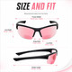 Medspex Sport 202BF FL41 Pink BIFOCAL Migraine Reduction Safety Glasses in Black