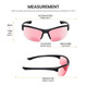 Dimensions of Medspex Sport 202BF FL41 Pink BIFOCAL Migraine Reduction Safety Glasses in Black