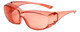 Profile View of Medspex 6000 FL41 Pink Migraine Glasses Fitover Safety Glasses Blue Light Filter
