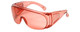 Profile View of Medspex 1003 FL41 Pink Migraine Glasses Fitover Safety Glasses Blue Light Filter