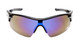 Front View of Calabria Rally Unisex Men Womens POLARIZED Pickleball Sunglasses Glasses Eyewear in Gloss Black Frame with Blue Mirror Lens