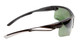 Side View of Calabria Half Volley Unisex Men's Womens POLARIZED Pickleball Sunglasses Glasses in Matte Black Metallic Silver Frame with G15 Green Lens
