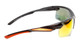 Side View of Calabria Half Volley Unisex Men's Womens POLARIZED Pickleball Sunglasses Glasses in Matte Black Metallic Orange Frame with Red Mirror Lens