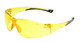 Profile View of Calabria Drop Shot Unisex Men's Women's Pickleball Sunglasses Protective Glasses in Yellow Crystal Black Frame with Yellow Lens