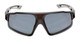 Front View of Calabria Cross-Court Unisex Mens Womens Pickleball Sunglasses Protective Glasses in Matte Black Grey Frame with Smoke Grey Lens