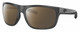 Profile View of Costa Del Mar Broadbill Designer Polarized Reading Sunglasses with Custom Cut Powered Amber Brown Lenses in Matte Gray Black Unisex Square Full Rim Acetate 61 mm