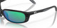 Top View of Costa Del Mar Brine Unisex Sunglass Black Gray/Polarized Green Mirror 580G 59 mm