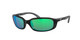 Close Up View of Costa Del Mar Brine Unisex Sunglass Black Gray/Polarized Green Mirror 580G 59 mm Alternate 1