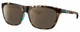 Profile View of Costa Del Mar Cheeca Designer Polarized Reading Sunglasses with Custom Cut Powered Amber Brown Lenses in Matte Brown Gray Shadow Tortoise Havana Turquoise Ladies Panthos Full Rim Acetate 57 mm