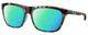Profile View of Costa Del Mar Cheeca Designer Polarized Reading Sunglasses with Custom Cut Powered Green Mirror Lenses in Matte Brown Gray Shadow Tortoise Havana Turquoise Ladies Panthos Full Rim Acetate 57 mm