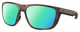 Profile View of Costa Del Mar Ferg Designer Polarized Reading Sunglasses with Custom Cut Powered Green Mirror Lenses in Matte Tortoise Havana Unisex Panthos Full Rim Acetate 59 mm