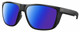 Profile View of Costa Del Mar Ferg XL Designer Polarized Sunglasses with Custom Cut Blue Mirror Lenses in Matte Black Unisex Panthos Full Rim Acetate 62 mm