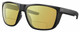 Profile View of Costa Del Mar Ferg XL Designer Polarized Reading Sunglasses with Custom Cut Powered Sun Flower Yellow Lenses in Matte Black Unisex Panthos Full Rim Acetate 62 mm