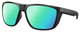 Profile View of Costa Del Mar Ferg XL Designer Polarized Reading Sunglasses with Custom Cut Powered Green Mirror Lenses in Matte Black Unisex Panthos Full Rim Acetate 62 mm