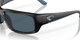 Top View of Costa Del Mar Fantail Unisex Designer Sunglasses Black/Polarized Gray 580P 59 mm
