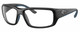 Profile View of Costa Del Mar Fantail Designer Reading Eye Glasses in Matte Black Gray Unisex Rectangular Full Rim Acetate 59 mm
