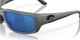 Top View of Costa Del Mar Fantail Unisex Sunglass Gray Black/Polarized Blue Mirror 580P 59mm