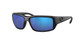 Close Up View of Costa Del Mar Fantail Unisex Sunglasses in Black/Polarized Blue Mirror 580G 59mm Alternate 1