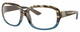 Profile View of Costa Del Mar Gannet Designer Progressive Lens Blue Light Blocking Eyeglasses in Shiny Brown Clear Blue Crystal Wahoo Gold Ladies Square Full Rim Acetate 58 mm