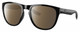 Profile View of Costa Del Mar Irie Designer Polarized Sunglasses with Custom Cut Amber Brown Lenses in Shiny Black Unisex Panthos Full Rim Acetate 55 mm