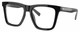 Profile View of Costa Del Mar Keramas Designer Blue Light Blocking Eyeglasses in Shiny Black Silver Unisex Square Full Rim Acetate 54 mm