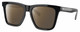 Profile View of Costa Del Mar Keramas Designer Polarized Reading Sunglasses with Custom Cut Powered Amber Brown Lenses in Shiny Black Silver Unisex Square Full Rim Acetate 54 mm