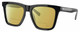 Profile View of Costa Del Mar Keramas Designer Polarized Reading Sunglasses with Custom Cut Powered Sun Flower Yellow Lenses in Shiny Black Silver Unisex Square Full Rim Acetate 54 mm