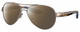 Profile View of Costa Del Mar Loreto Designer Polarized Reading Sunglasses with Custom Cut Powered Amber Brown Lenses in Golden Pearl Brown Tortoise Havana Crystal Blue Ladies Pilot Full Rim Metal 56 mm