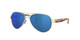 Close Up View of Costa Del Mar Loreto Womens Sunglasses Rose Gold/Polarized Blue Mirror 580P 56mm Alternate 1