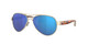 Close Up View of Costa Del Mar Loreto Womens Sunglasses Rose Gold/Polarized Blue Mirror 580G 56mm Alternate 1